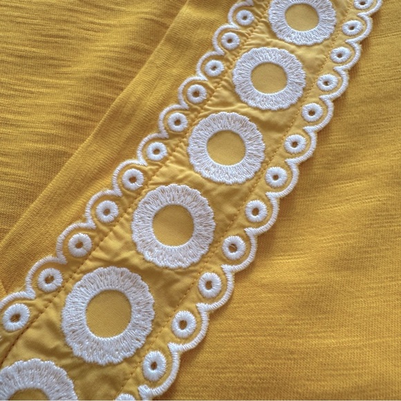 Boden Rosanna Jersey Tunic Yellow Dress with Embroidered Trim Size 4 - Picture 9 of 9